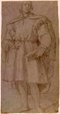 Anonimo Fiorentino-Gentiluomo in piedi con libro nella mano sinistra